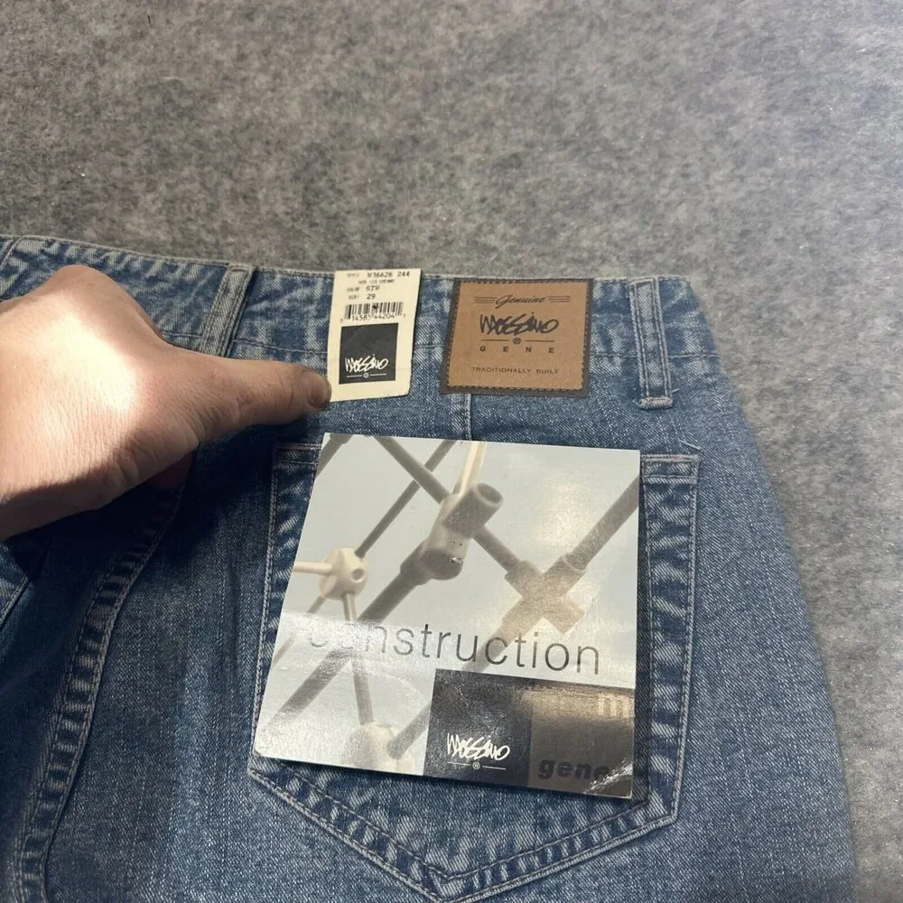 Vintage New Mossimo Gene Wide Leg Side Zip Jeans‎ Women's Size 29 Light Blue